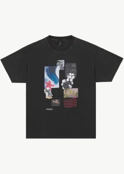 T-Shirts<Afends Under Pressure  - Graphic Boxy Tee Stone Black