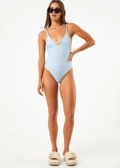 Swimwear<Afends Underworld  - Tie One Piece Swimsuit Powder Blue