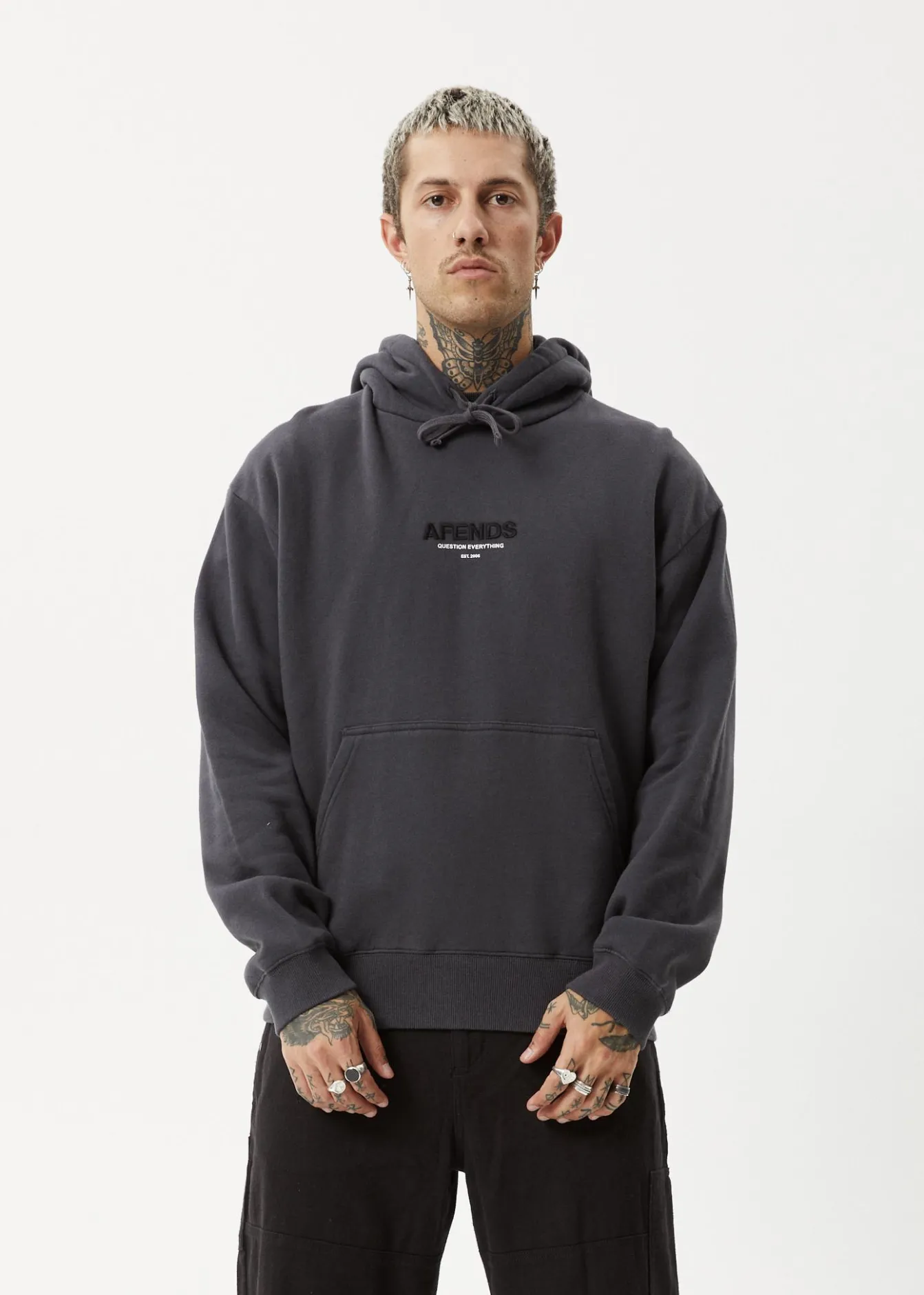Sweaters & Hoodies<Afends Vinyl - Hoodie Charcoal