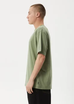 T-Shirts<Afends Vinyl  - Retro Tee Oil Green