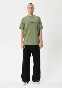 T-Shirts<Afends Vinyl  - Retro Tee Oil Green