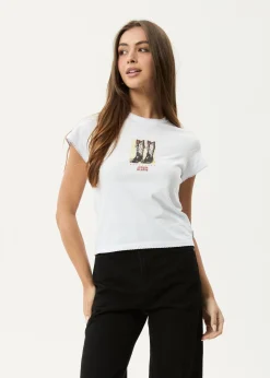 Tees & Shirts<Afends Walking  -  Baby Tee White