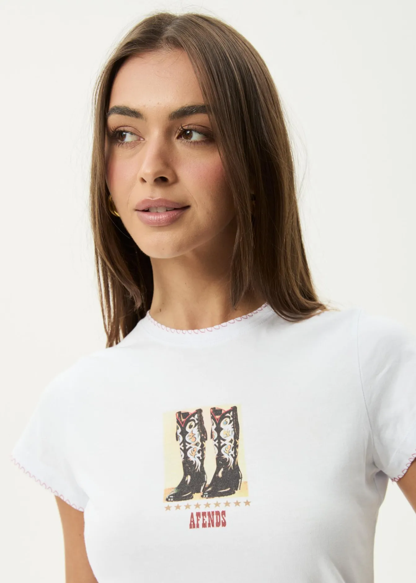 Tees & Shirts<Afends Walking - Baby Tee White