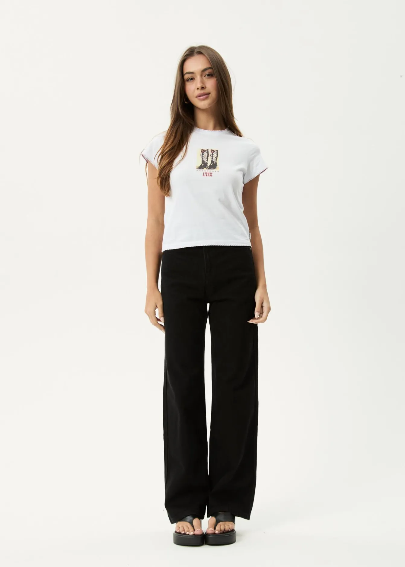Tees & Shirts<Afends Walking - Baby Tee White