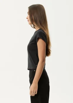 Tees & Shirts<Afends Walking  -  Baby Tee Stone Black