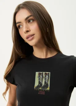 Tees & Shirts<Afends Walking  -  Baby Tee Stone Black