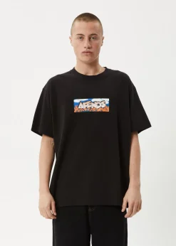 T-Shirts<Afends Wall Flower  - Boxy Tee Black