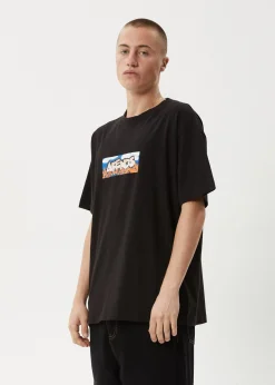 T-Shirts<Afends Wall Flower  - Boxy Tee Black