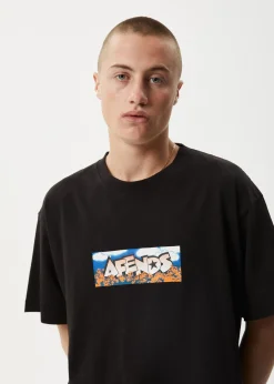 T-Shirts<Afends Wall Flower  - Boxy Tee Black