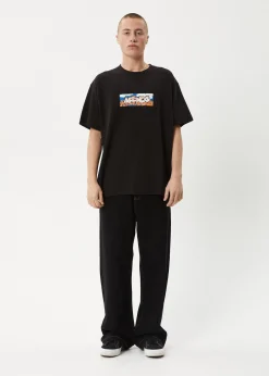 T-Shirts<Afends Wall Flower  - Boxy Tee Black