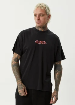 T-Shirts<Afends Waves  - Boxy Tee Black