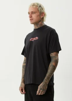 T-Shirts<Afends Waves  - Boxy Tee Black