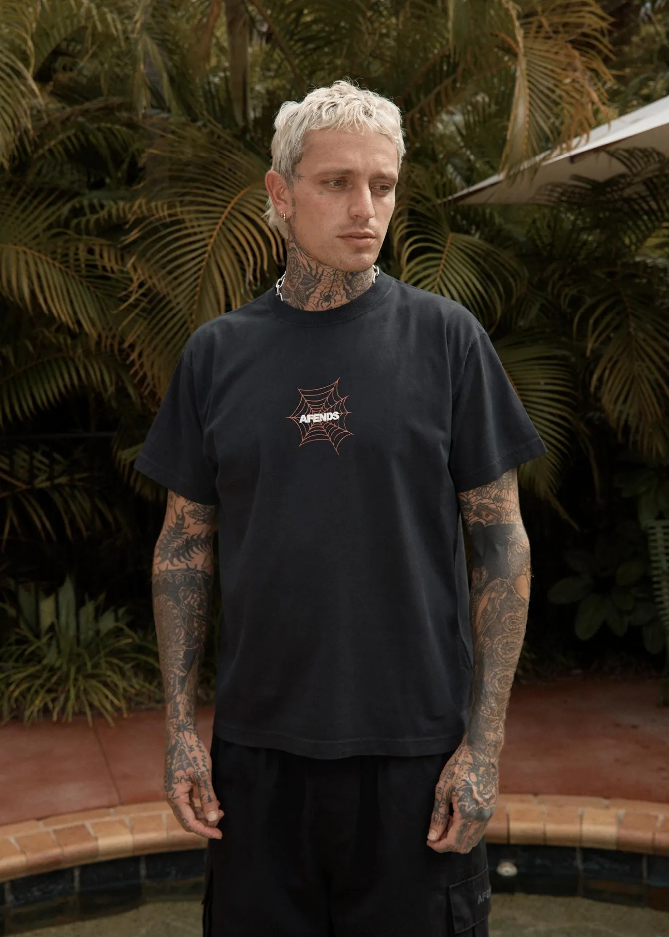 T-Shirts<Afends Webhead - Boxy Tee Stone Black