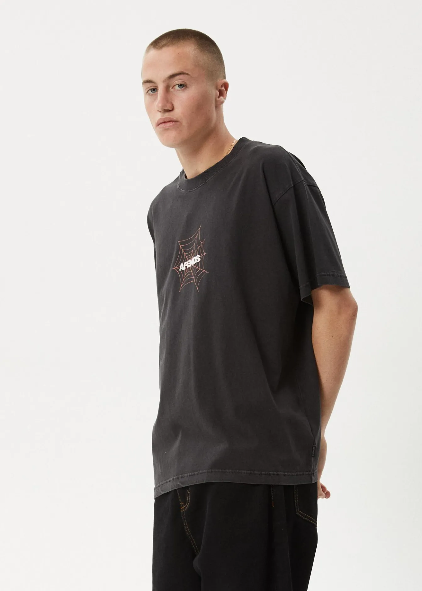 T-Shirts<Afends Webhead - Boxy Tee Stone Black