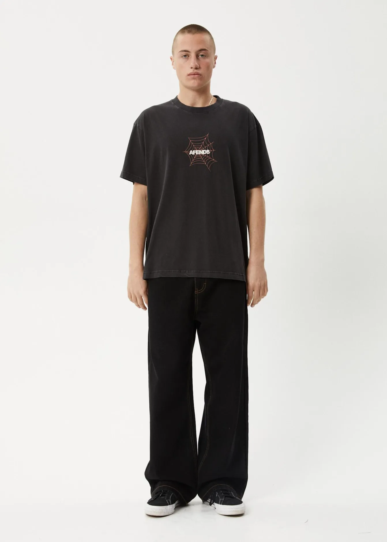 T-Shirts<Afends Webhead - Boxy Tee Stone Black