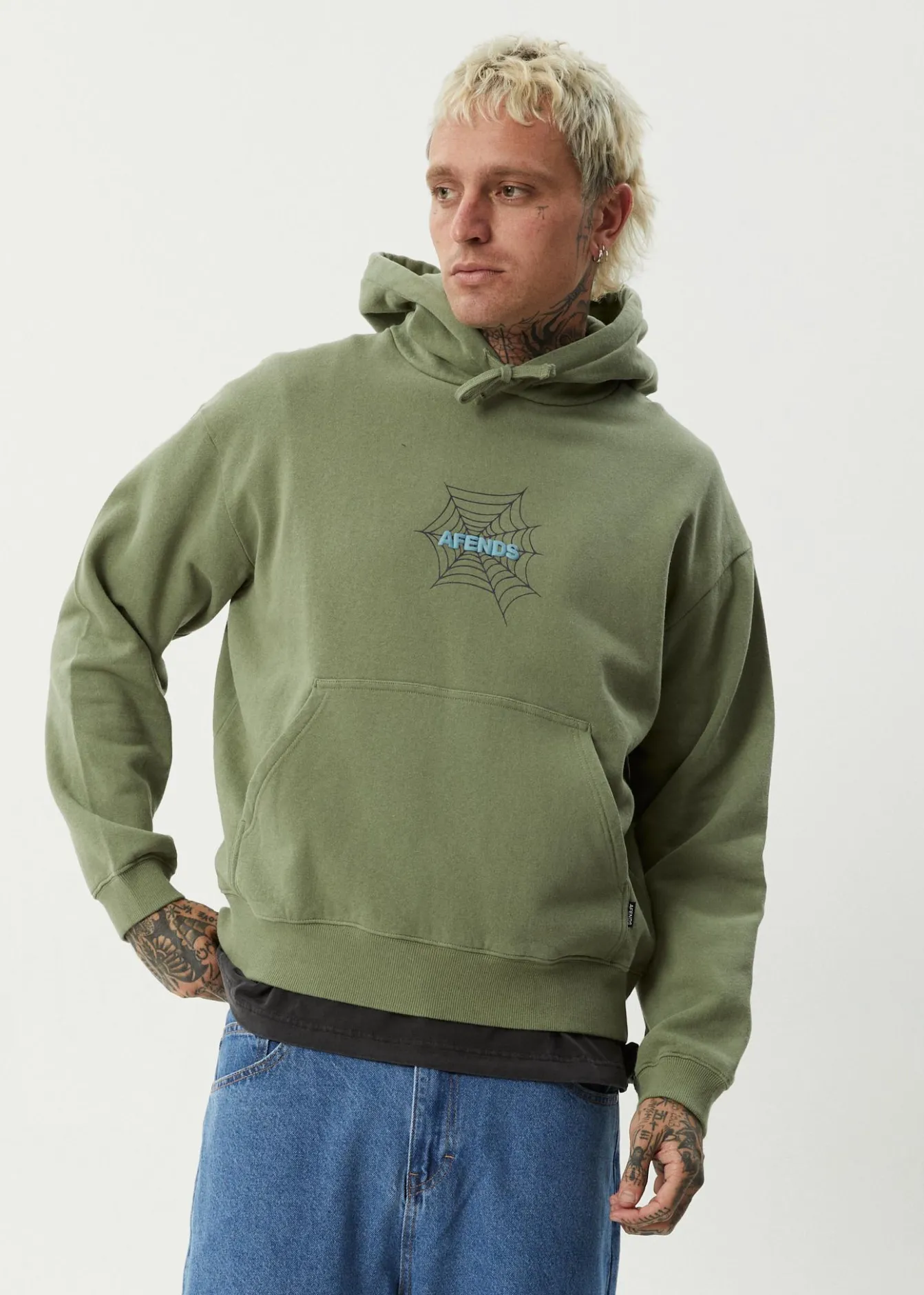 Sweaters & Hoodies<Afends Webhead - Hoodie Oil Green