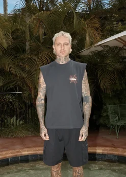 Sleeveless<Afends Webhead  - Sleeveless Tee Stone Black