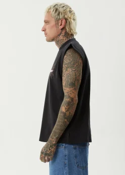 Sleeveless<Afends Webhead  - Sleeveless Tee Stone Black