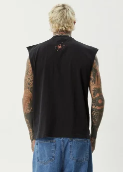 Sleeveless<Afends Webhead  - Sleeveless Tee Stone Black
