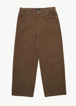 Pants<Afends Welcome Back  - Corduroy Baggy Pant Fossil