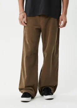 Pants<Afends Welcome Back  - Corduroy Baggy Pant Fossil