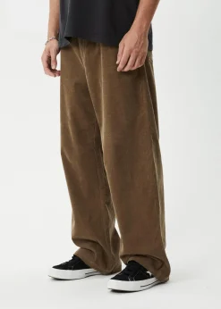 Pants<Afends Welcome Back  - Corduroy Baggy Pant Fossil