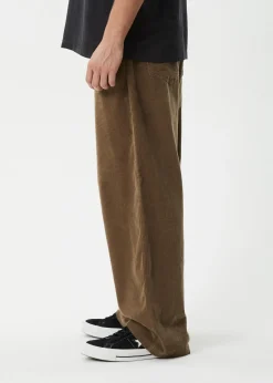 Pants<Afends Welcome Back  - Corduroy Baggy Pant Fossil