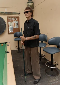 Pants<Afends Welcome Back  - Corduroy Baggy Pant Fossil