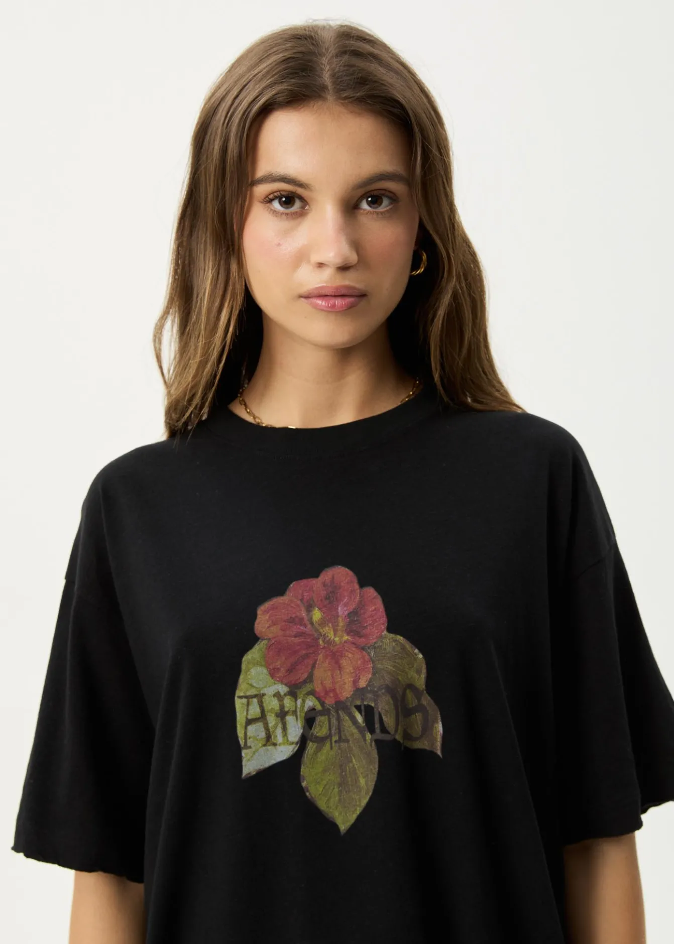 Tees & Shirts<Afends Wildflower - Oversized Tee Black