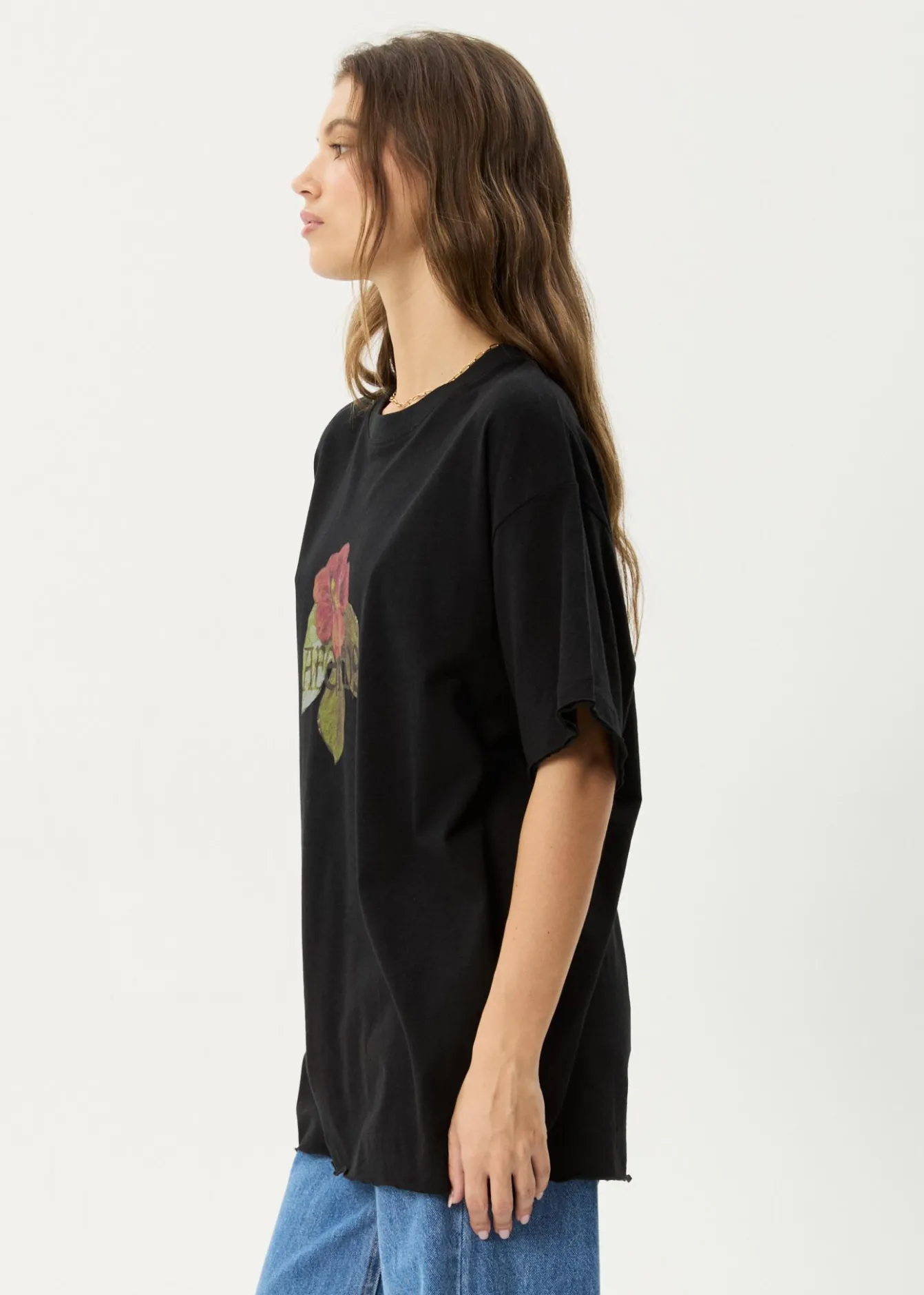 Tees & Shirts<Afends Wildflower - Oversized Tee Black