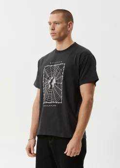 T-Shirts<Afends World Wide  - Boxy Tee Stone Black