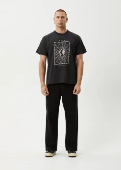 T-Shirts<Afends World Wide  - Boxy Tee Stone Black
